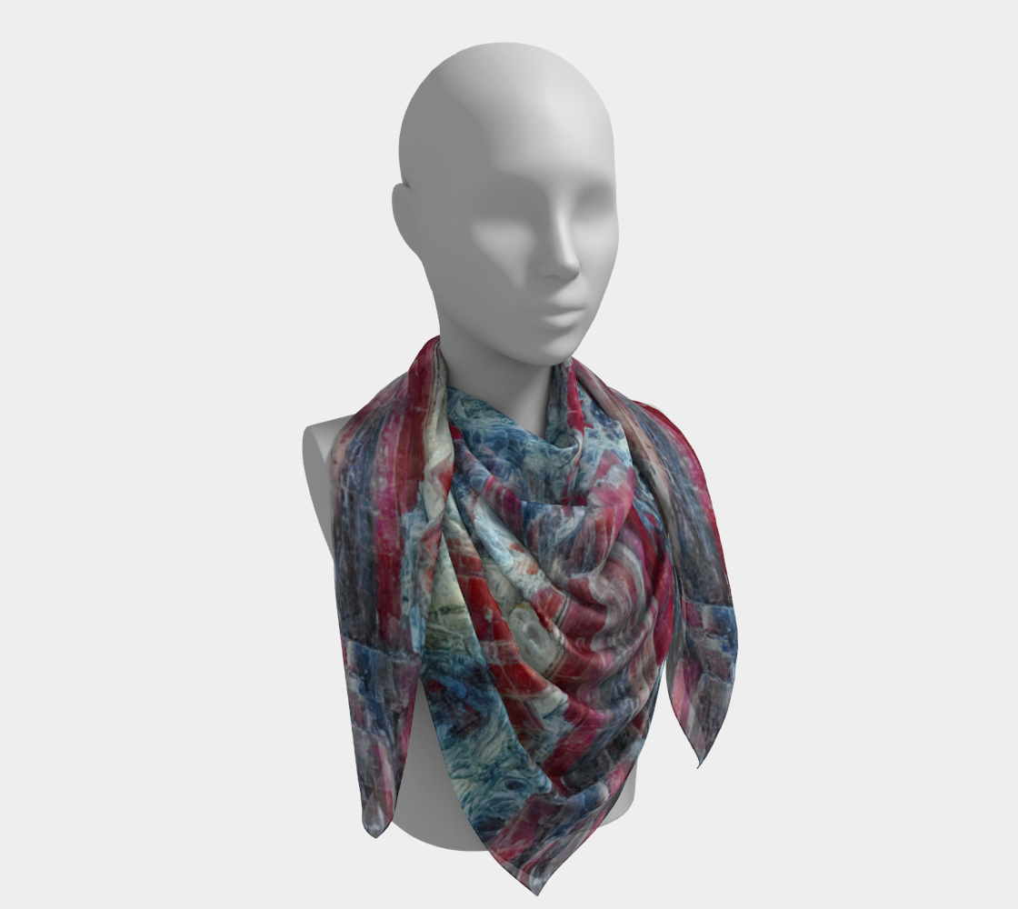 Square Scarf: KYANITE, Fluorescent 365, Black Mt, North Carolina, USA, , Original Color, Ver #1