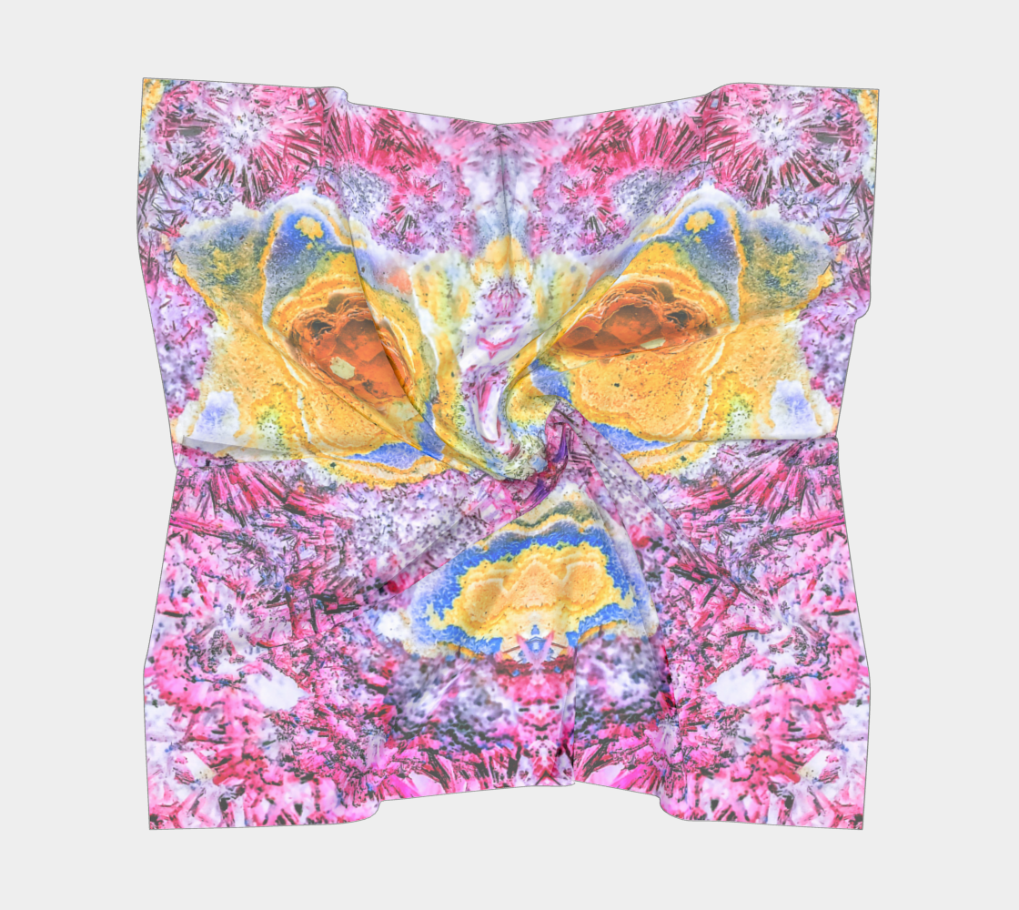 Square Scarf: Malachite Crystals and Azurite Botryoids, Queen Copper Mine, Bisbee, Arizona, Yale Circa 1900, Inverted Color