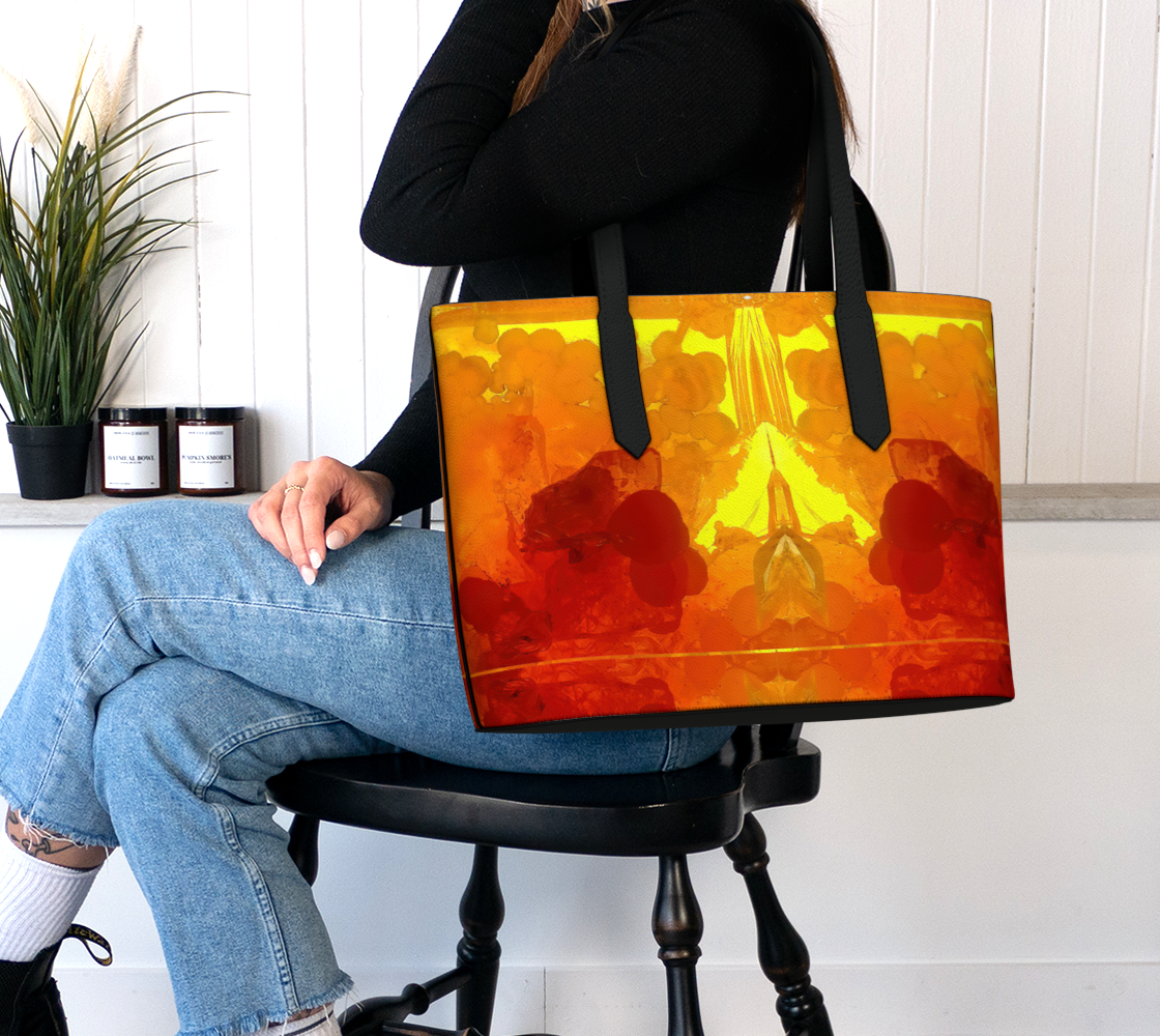 Vegan Lether Tote Bag: Mimetite on Wulfenite, , San Francisco Mine, , , Mexico, EX Wrights Rockshop, Original Color VESION 2