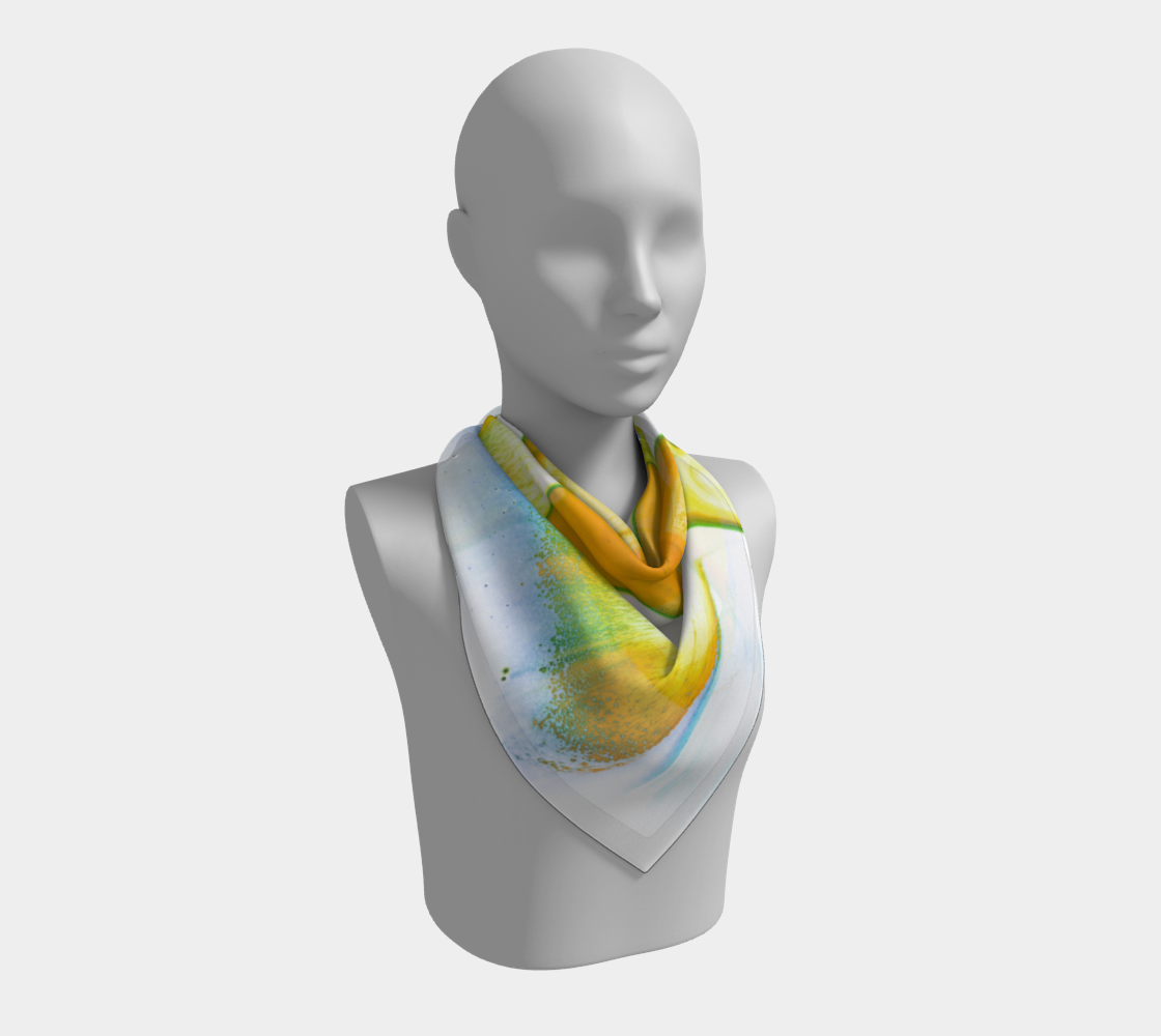 Square Scarf: A Color (Hansa Yellow) Dispersing in Croom Acrylic House Paint