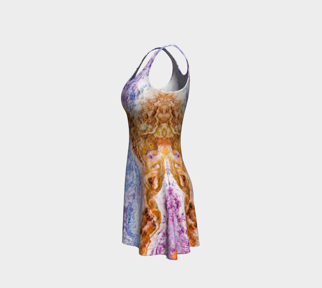 Flare Dress: Malachite Crystals and Azurite Botryoids, Queen Copper Mine, Bisbee, Arizona, USA, EX Yale, Circa 1900, Inverted Color