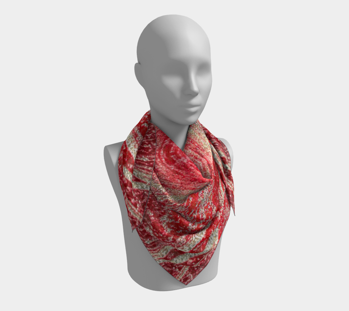 Square Scarf - H Color, (Toluidine Red) Dispersing in Croom Acrylic House Paint, Red Original Color Version -2