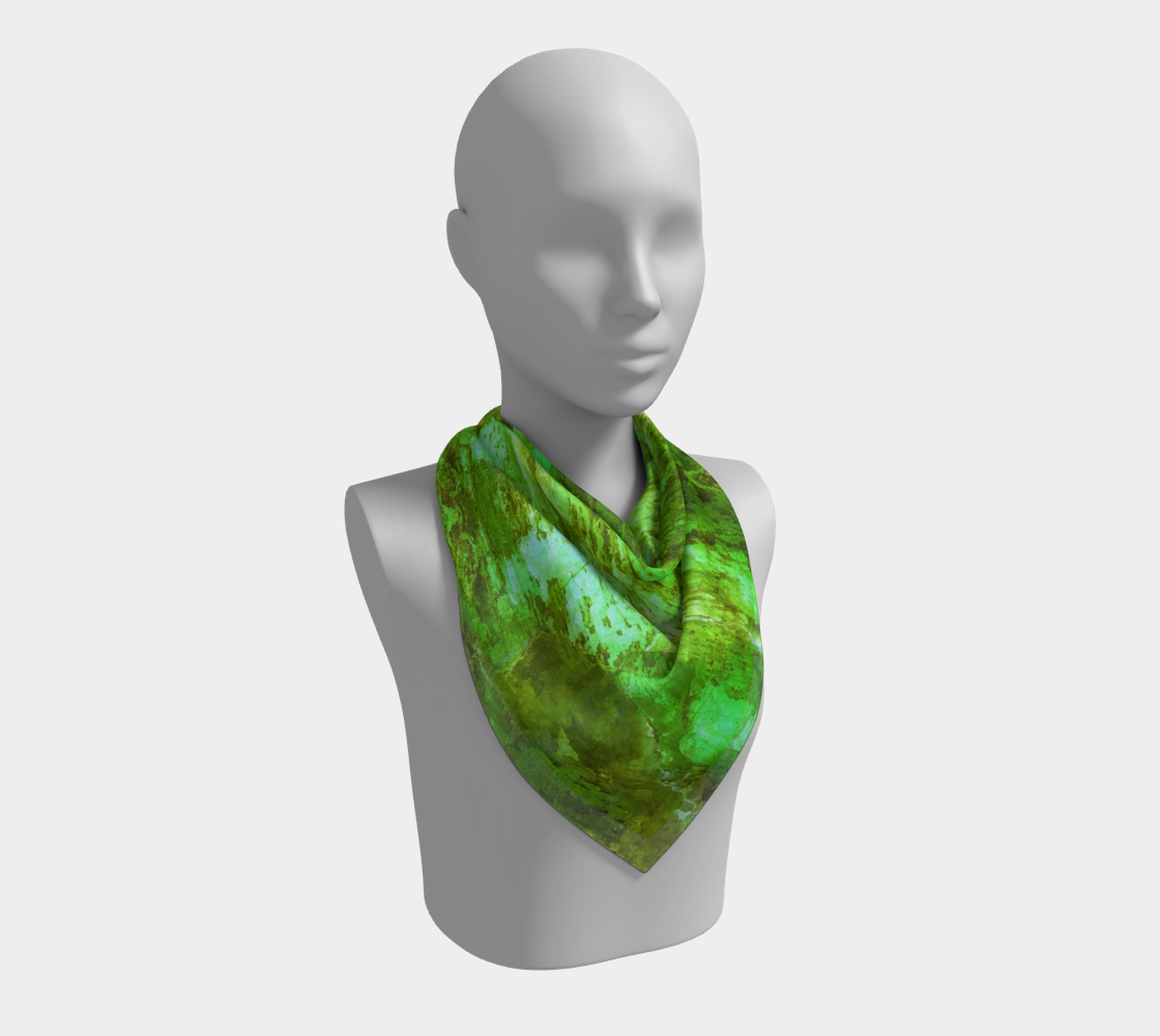 Square Scarf: Fluorescent Kyanite, Buncombe County, North Carolina, Inverted Color