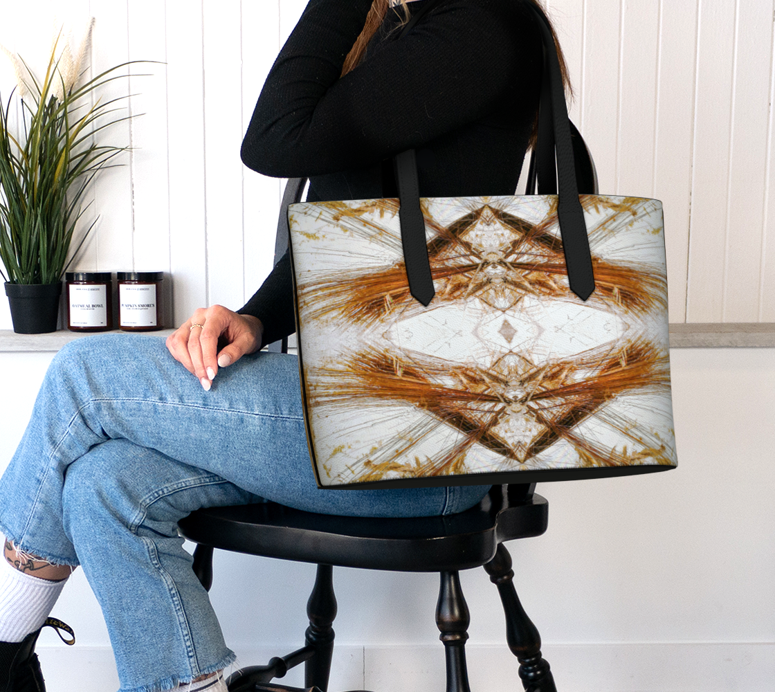 Vegan Leather Tote Bag: Rutilated Quartz , Alexander County, North Carolina, Original Color