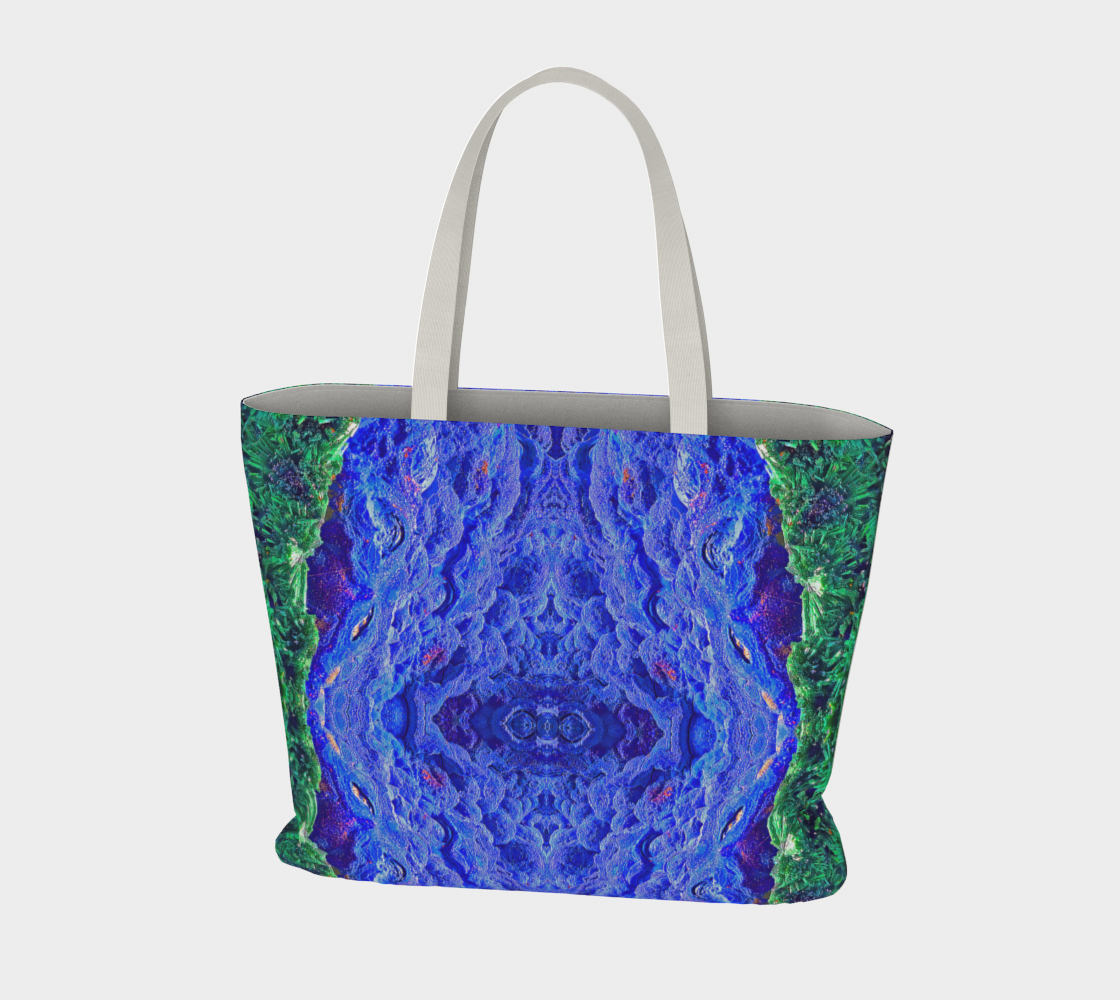 Large Tote Bag: Malachite and Azurite, Bisbee, Arizona