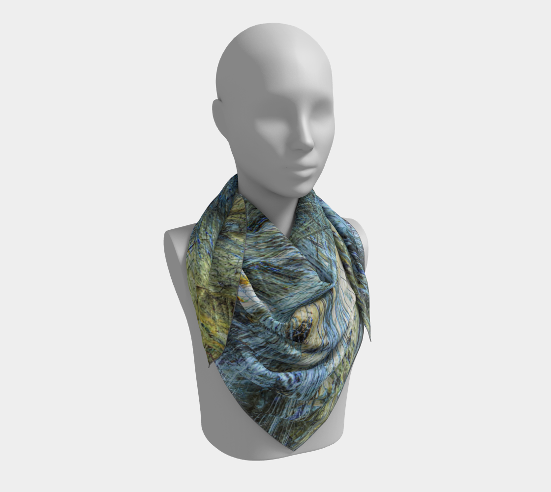 Square Scarf: Rutilated Quartz, Alexander County, North Carolina, Inverted Color