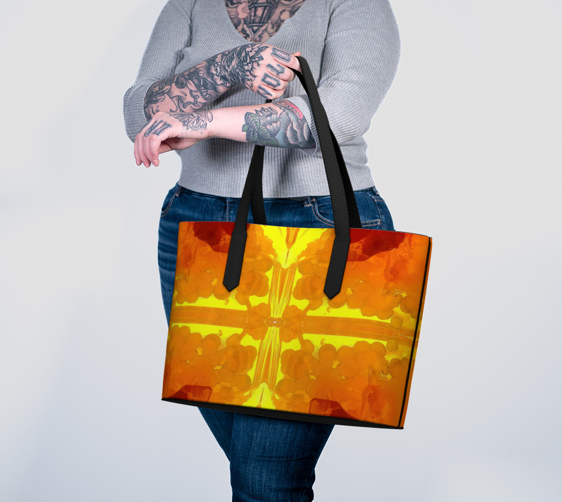 Vegan Leather Tote Bag: Mimetite on Wulfenite, , San Francisco Mine, , , Mexico, EX Wrights Rockshop, Original Color VESION 3