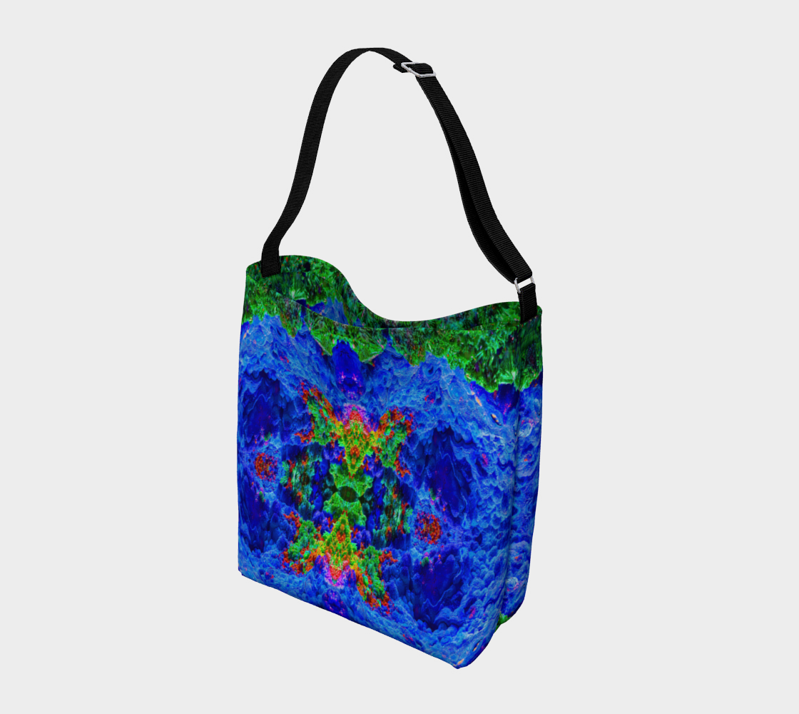 Day Tote: Malachite Crystals and Azurite Botryoids and Red Cuprite, Queen Copper Mine, Bisbee, Arizona, Yale, Circa 1900, Original Color