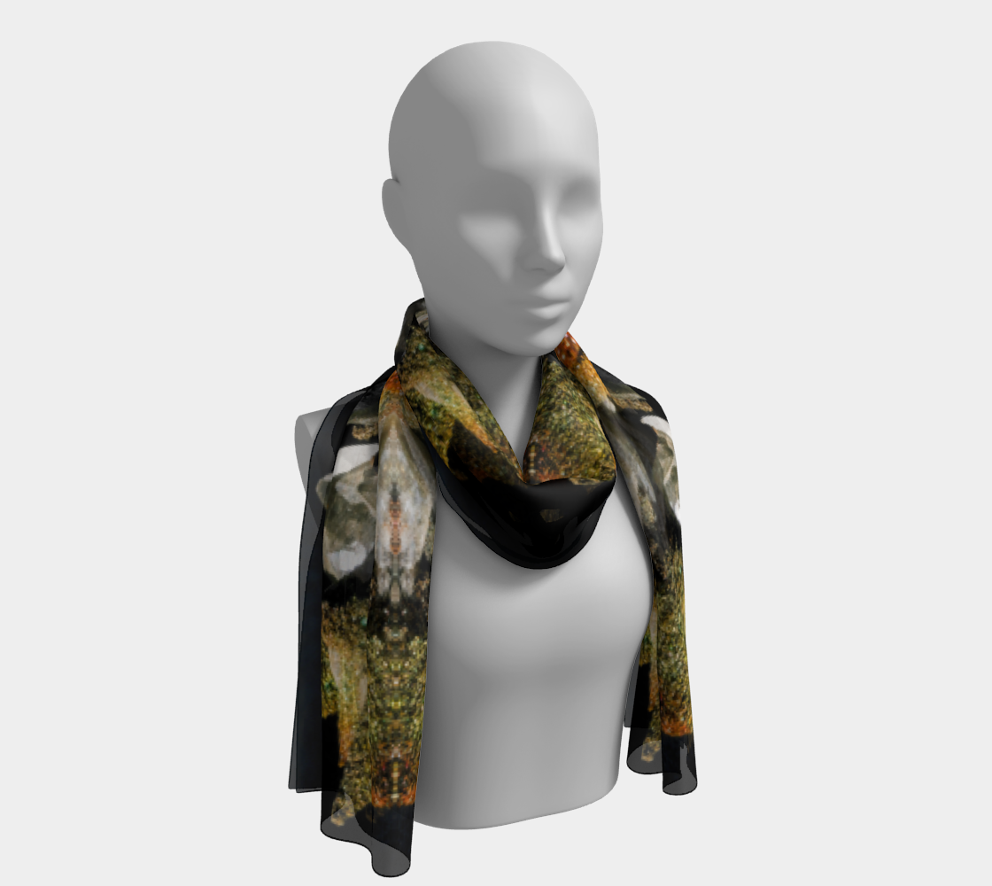 Long Scarf: Calcite Coated with Marcasite Superb, Brushy Creek, Original Color