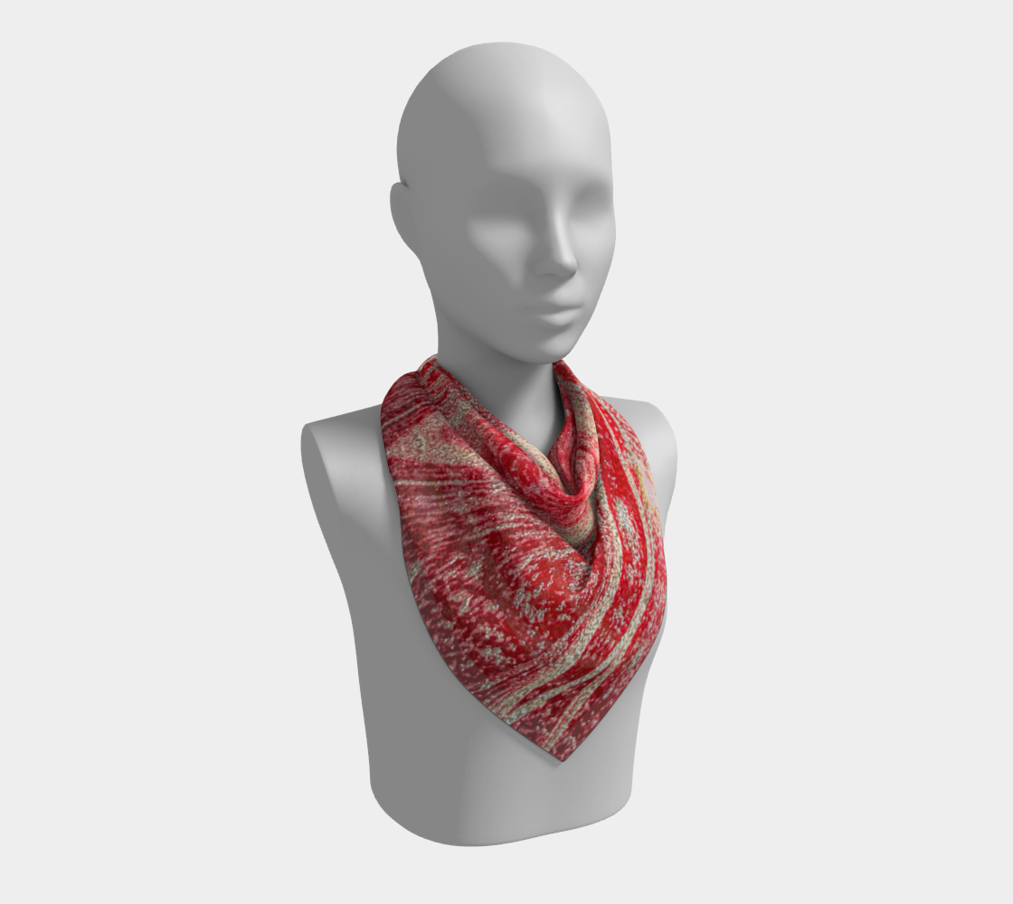 Square Scarf - H Color, (Toluidine Red) Dispersing in Croom Acrylic House Paint, Red Original Color Version -2