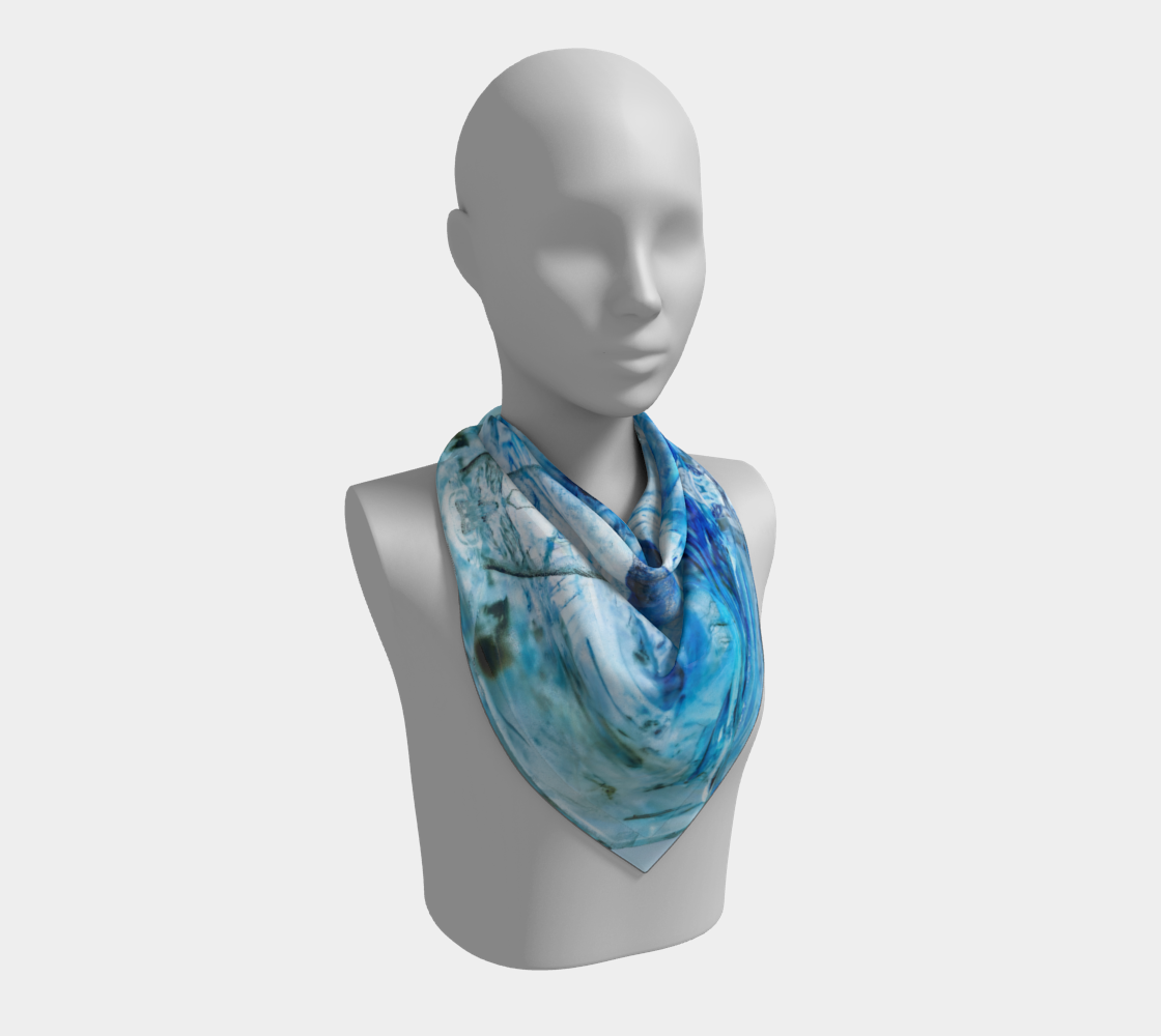 Square Scarf: Mud Included Quartz, Alexander County, North Carolina, Inverted Color