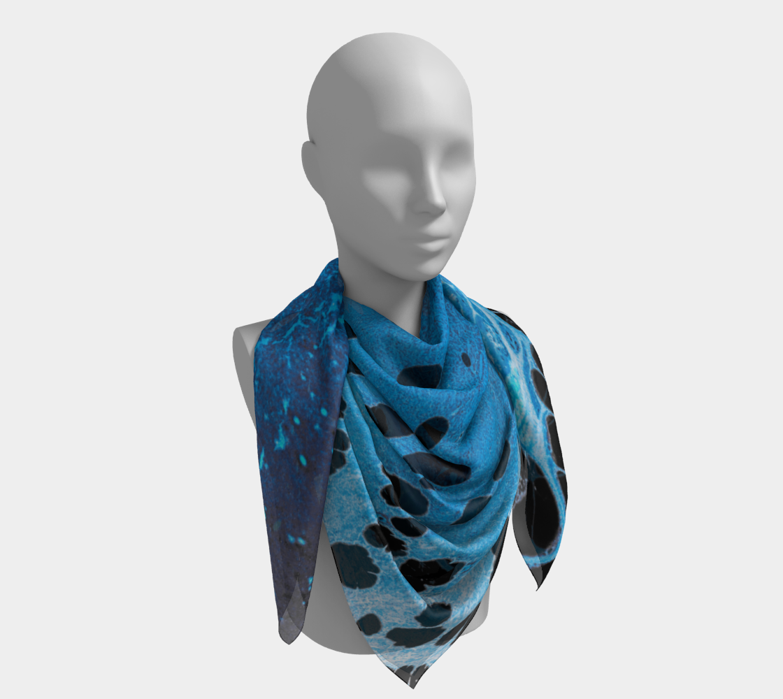 Square Scarf: Brown Oxide Dispersing in Croom Acrylic House Paint, Inverted Colors