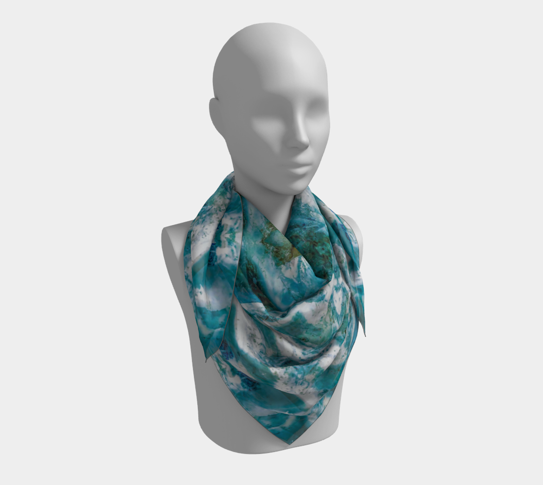 Square Scarf: Alligator Smoky Quartz, Alexander County, North Carolina, Inverted Color