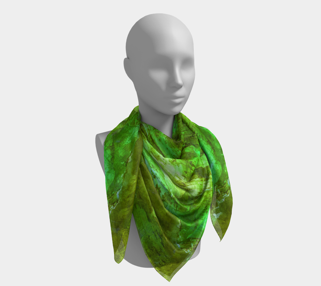 Square Scarf: Fluorescent Kyanite, Buncombe County, North Carolina, Inverted Color