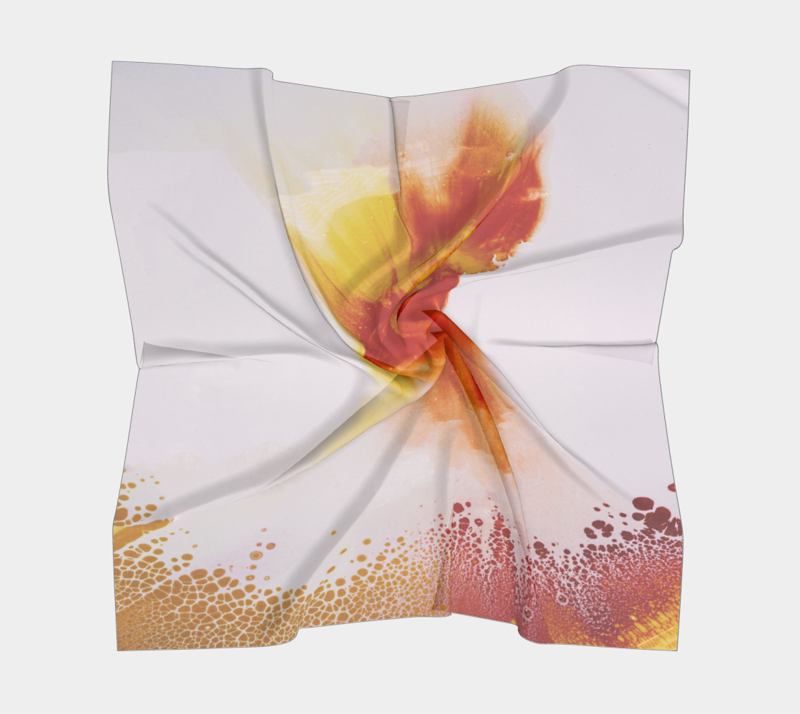 Square Scarf: Red and Yellow Oxide Dispersing in Croom Acrylic House Paint