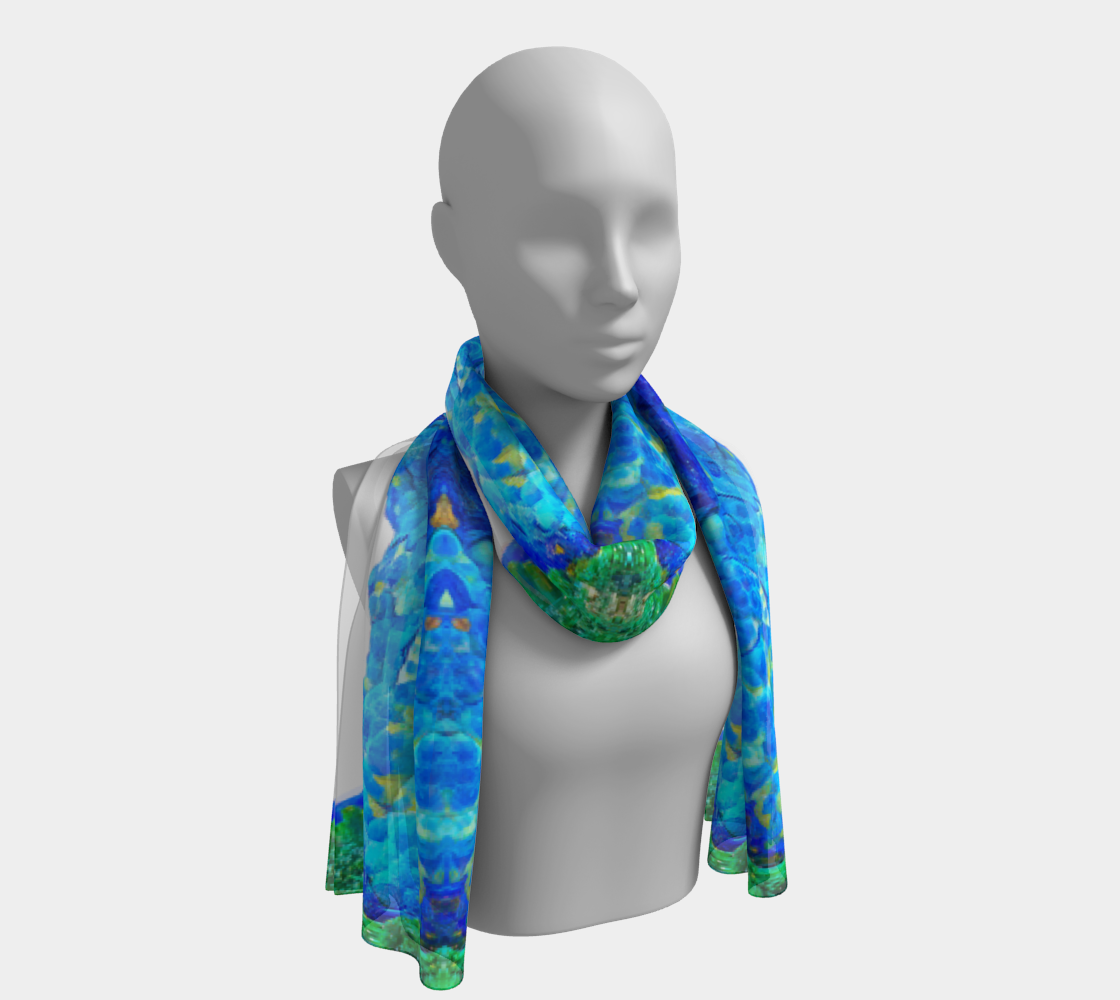 Long Scarf: Malachite and Azurite, Copper Queen Mine, Bisbee, Arizona, Original Color