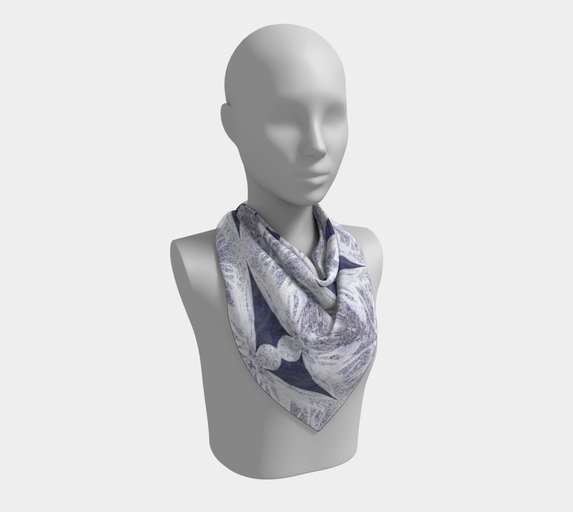 Square Scarf: Hematite, Nadoor, Morocco, Inverted Color