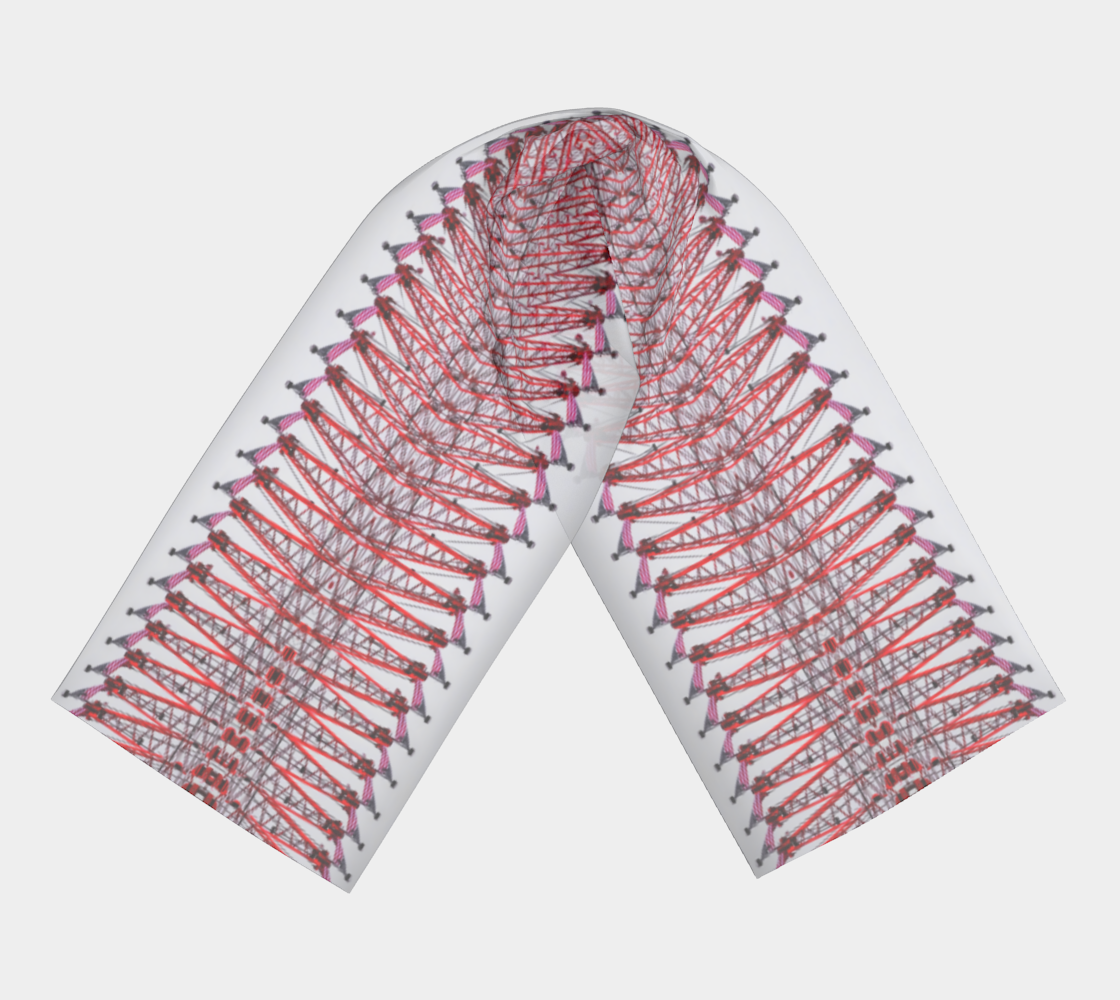 Long Scarf: Crane with American Flag 1