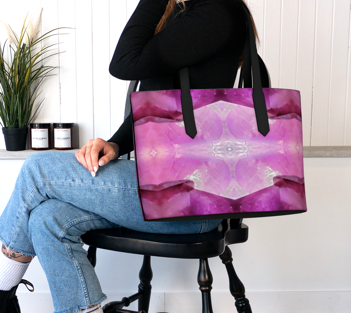 Vegan Leather Tote Bag: Amethyst, Reel Mine, Iron Station, North Carolina, EX Mary Edith Sigmon, Original Color
