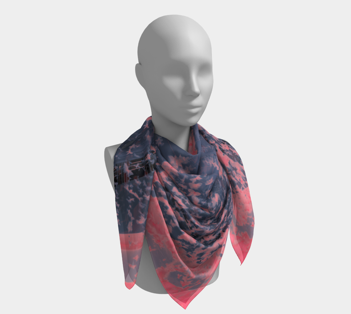 Square Scarf: Aquarium Sculpture, Monterey, California, Original Color