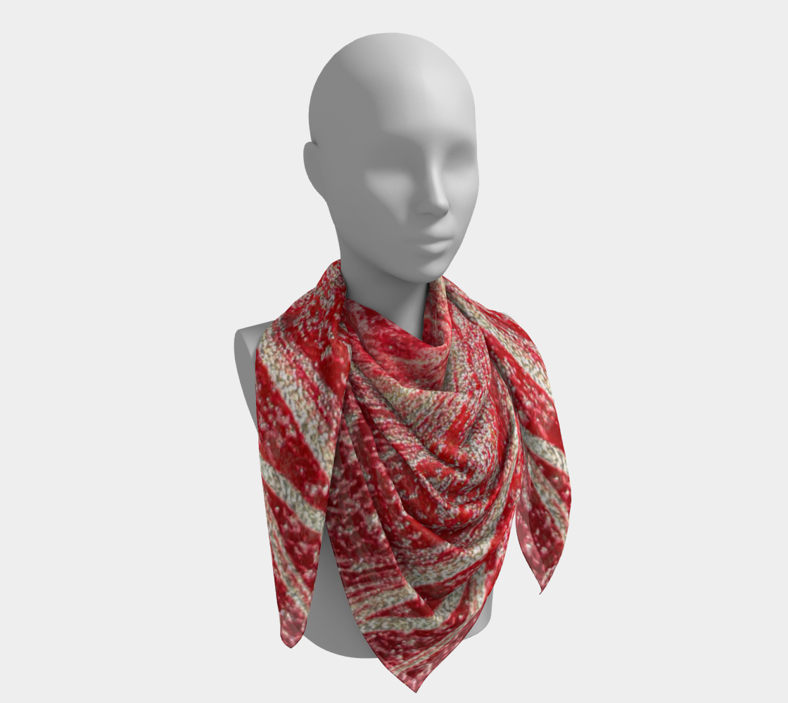 Square Scarf - H Color, (Toluidine Red) Dispersing in Croom Acrylic House Paint, Red Original Color Version -2