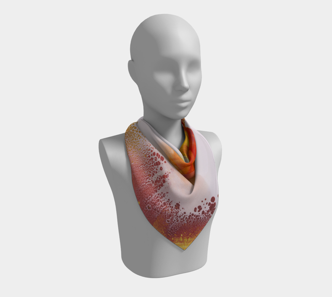 Square Scarf: Red and Yellow Oxide Dispersing in Croom Acrylic House Paint