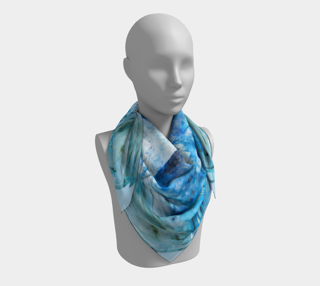 Square Scarf: Mud Included Quartz, Alexander County, North Carolina, Inverted Color