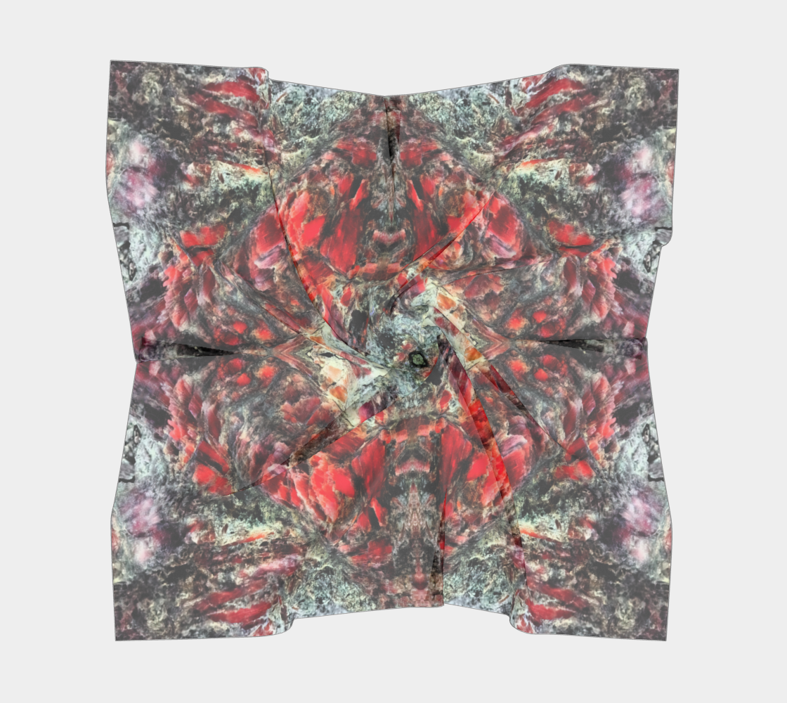 Square Scarf KYANITE, Fluorescent 365,, Black Mt, North Carolina, USA, Original  Color, Ver#2