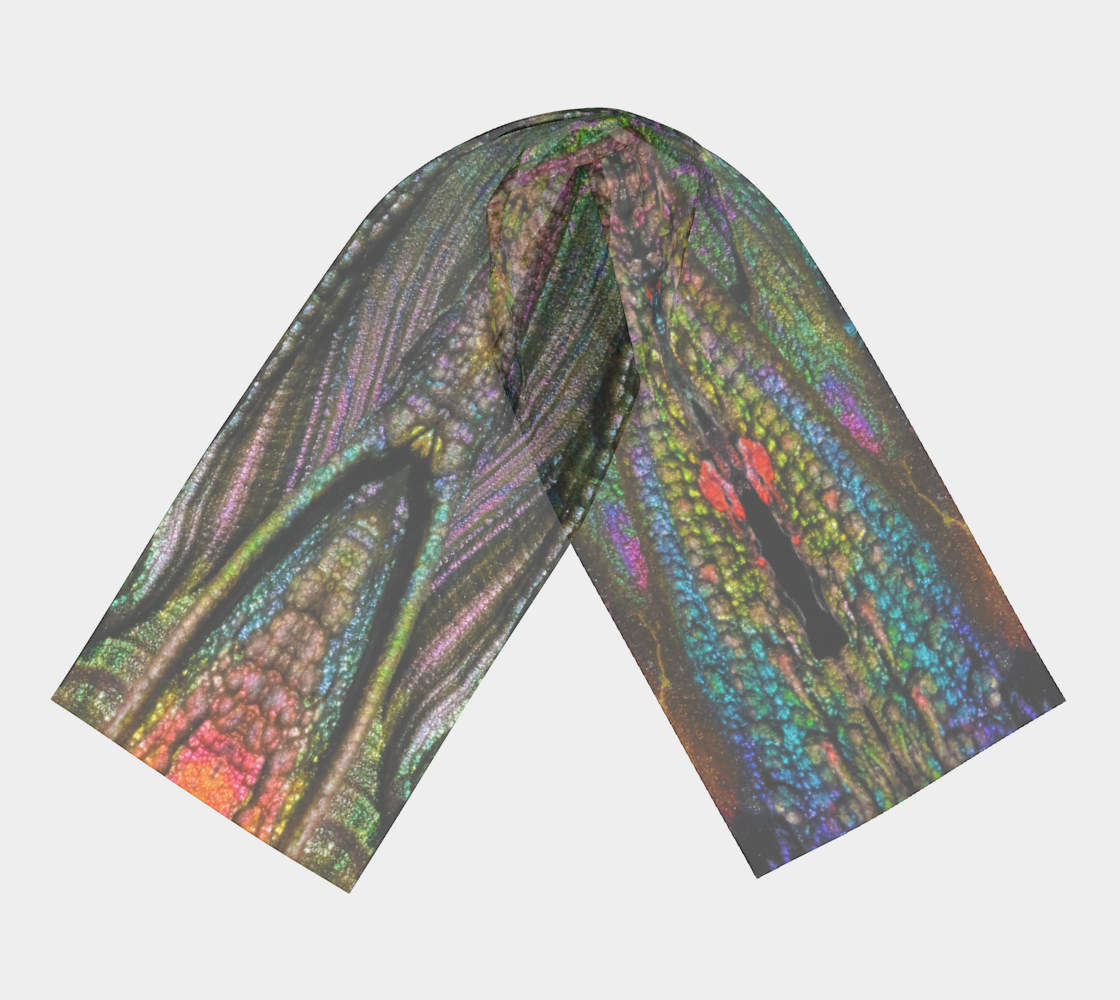 Long Scarf: Iridescent Hematite, Graves Mt. Georgia #4 Version 2