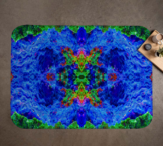 Blanket: Malachite Crystals and Azurite Botryoids and Red Cuprite, Queen Copper Mine, Bisbee, Arizona, Yale, Circa 1900, Original Color