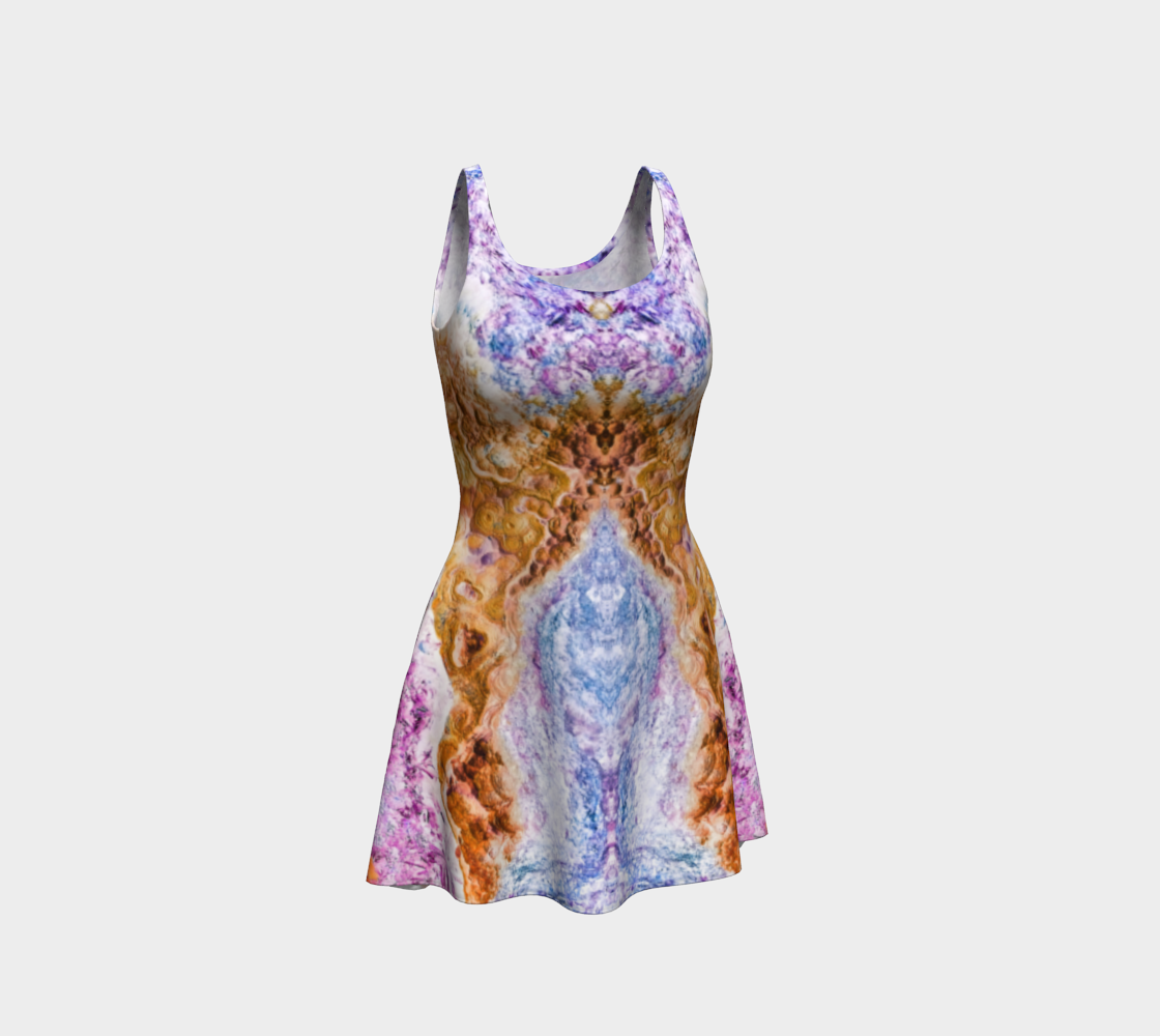 Flare Dress: Malachite Crystals and Azurite Botryoids, Queen Copper Mine, Bisbee, Arizona, USA, EX Yale, Circa 1900, Inverted Color