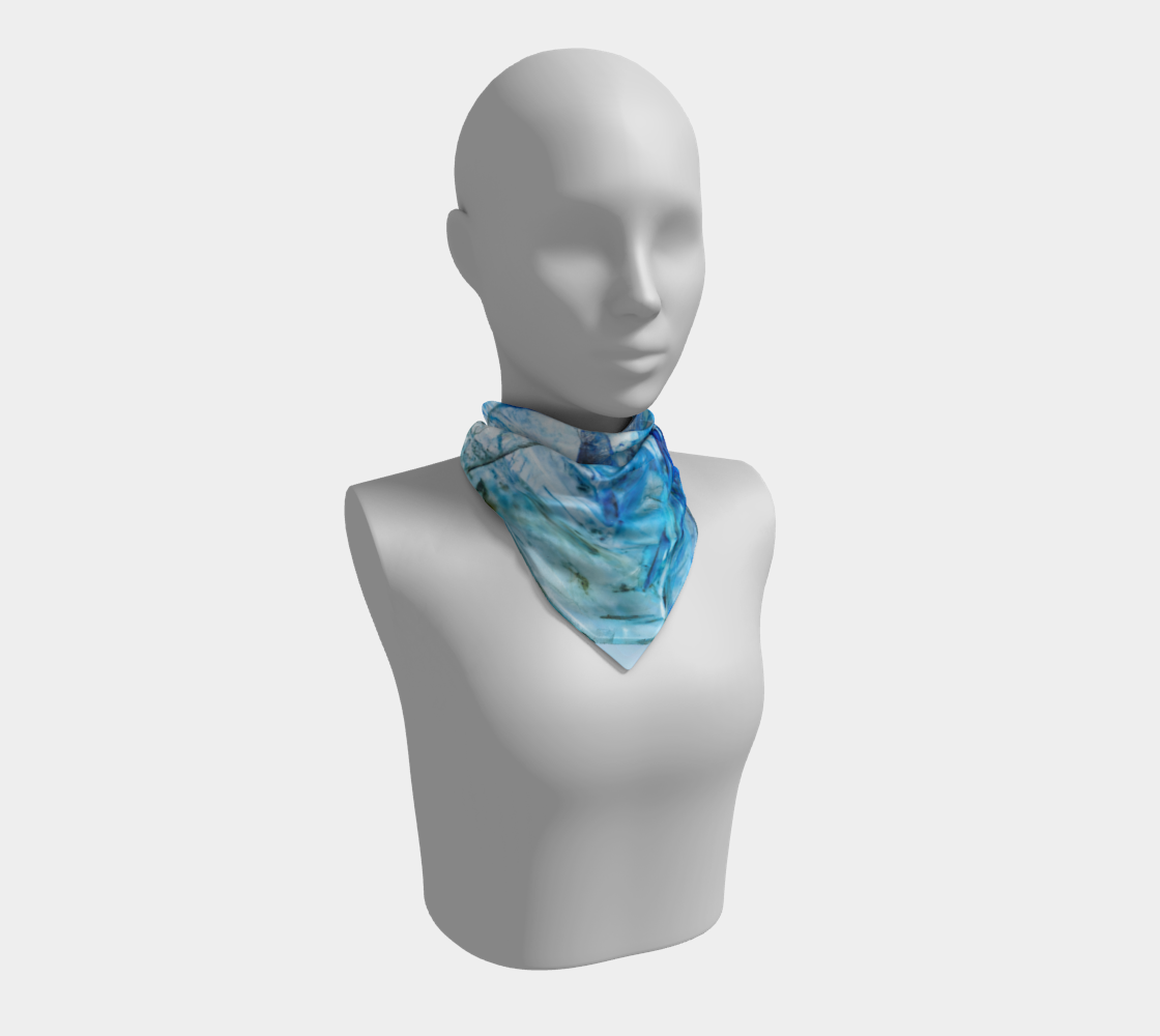 Square Scarf: Mud Included Quartz, Alexander County, North Carolina, Inverted Color