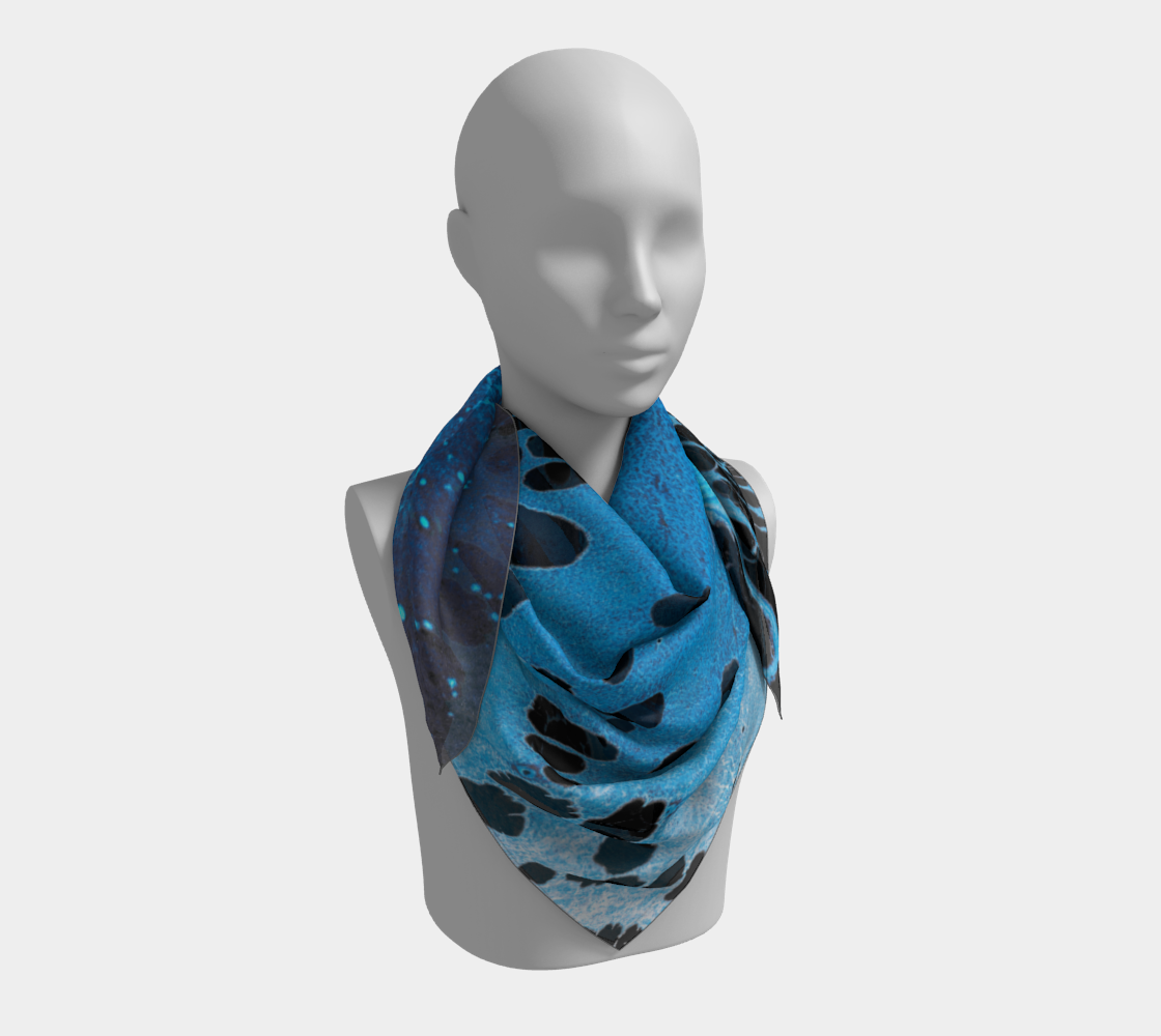 Square Scarf: Brown Oxide Dispersing in Croom Acrylic House Paint, Inverted Colors