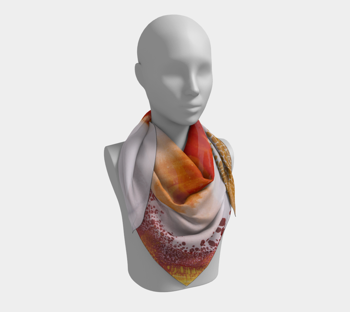 Square Scarf: Red and Yellow Oxide Dispersing in Croom Acrylic House Paint