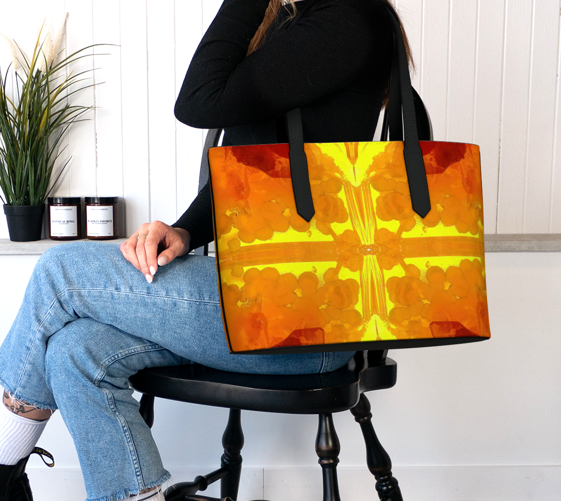 Vegan Leather Tote Bag: Mimetite on Wulfenite, , San Francisco Mine, , , Mexico, EX Wrights Rockshop, Original Color VESION 3