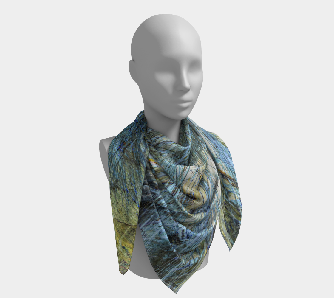 Square Scarf: Rutilated Quartz, Alexander County, North Carolina, Inverted Color