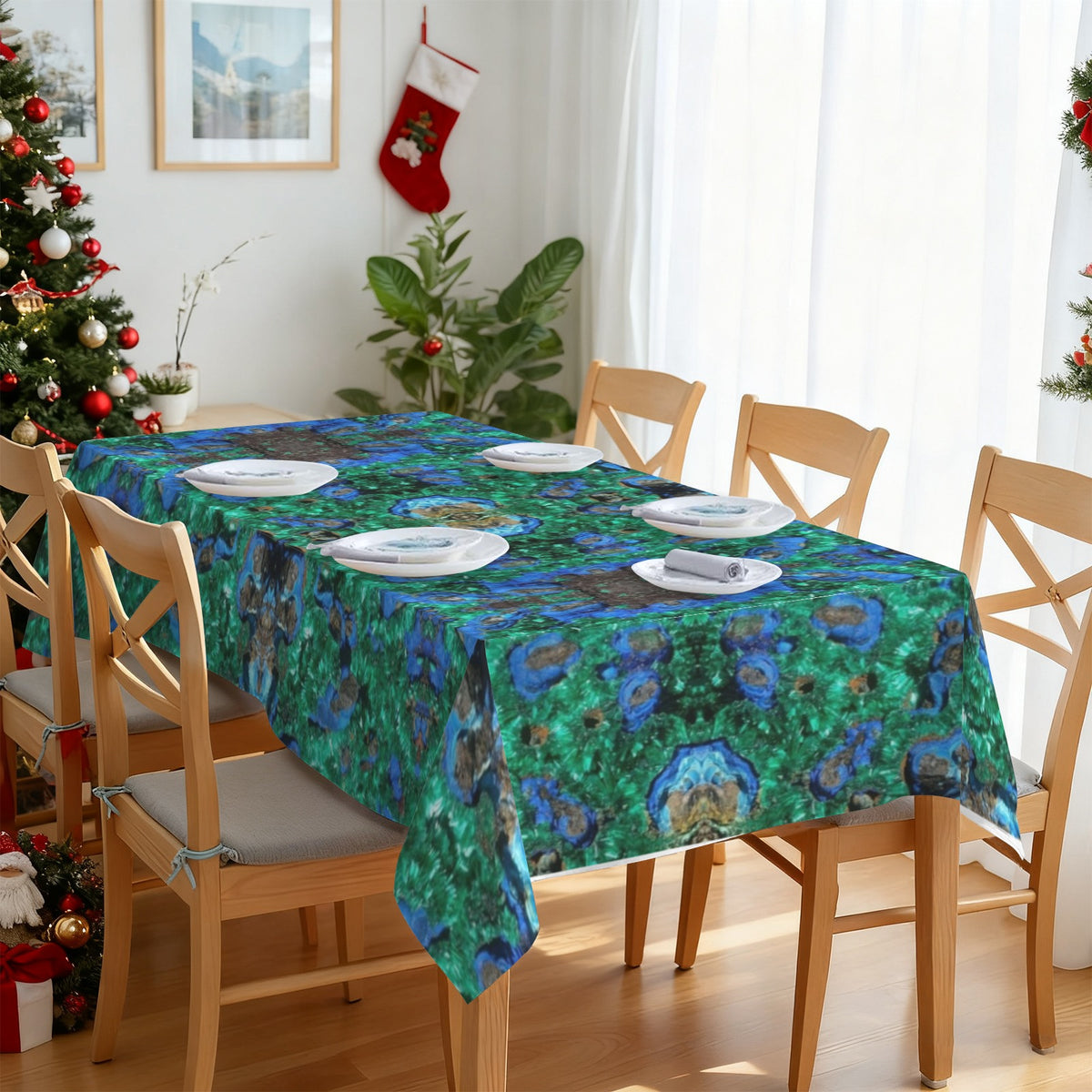 Azurite_Malachite_Cuprite_Bisabee_AZ__Bisbee QUAD Book 1 24x24_2 Rectangular Tablecloth 102" x 60"  | Ships from USA