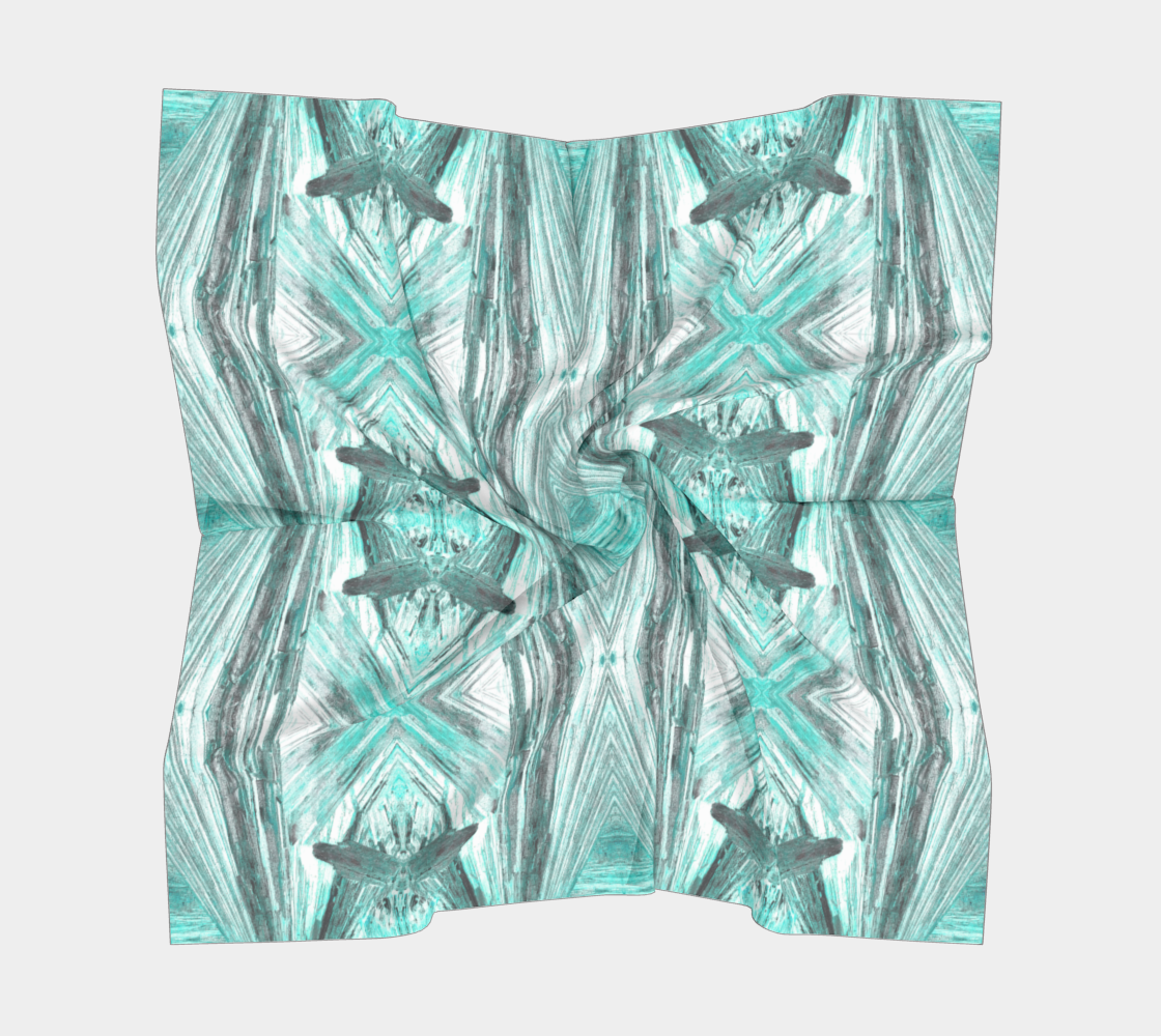 Square Scarf: Goethite,Teller County, Colarado, USA, Brian Kosnar, Original Colorized Aqua