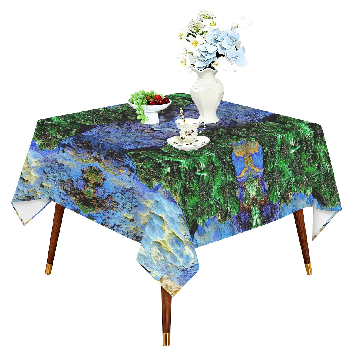 Tablecloth: Azurite Malachite, with Cuprite — Copper Queen Mine, Bisbee, Cochise County, Arizona, USA — EX Yale Collection circa 1890's — Original Color