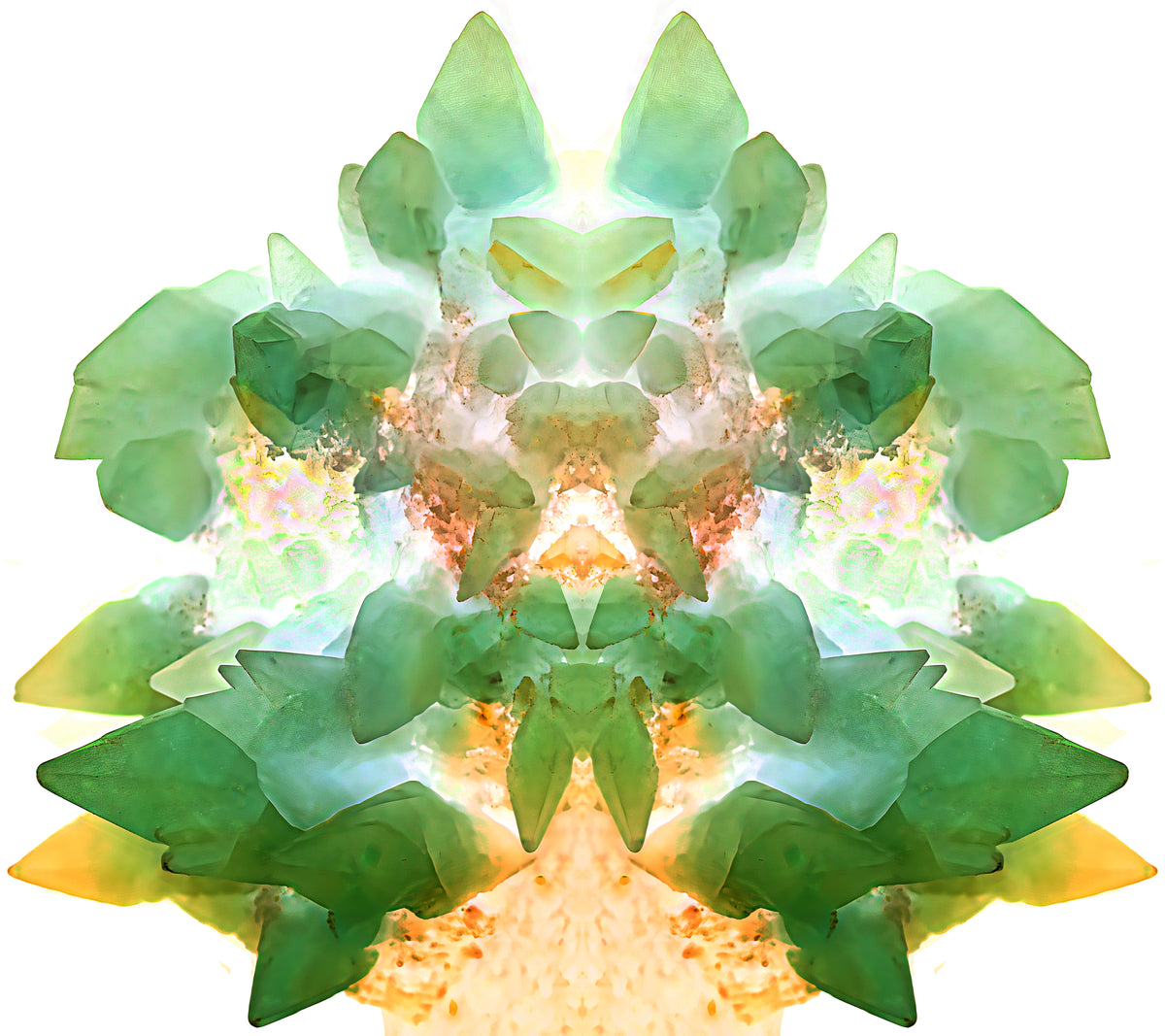 Tablecloth: Calcite — Moncure, Chatham, North Carolina, USA — Inverted Fluorescent Color