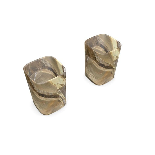 Square Shot Glasses Calcite, Kazaistan Square Shot Glasses (Set of 2)