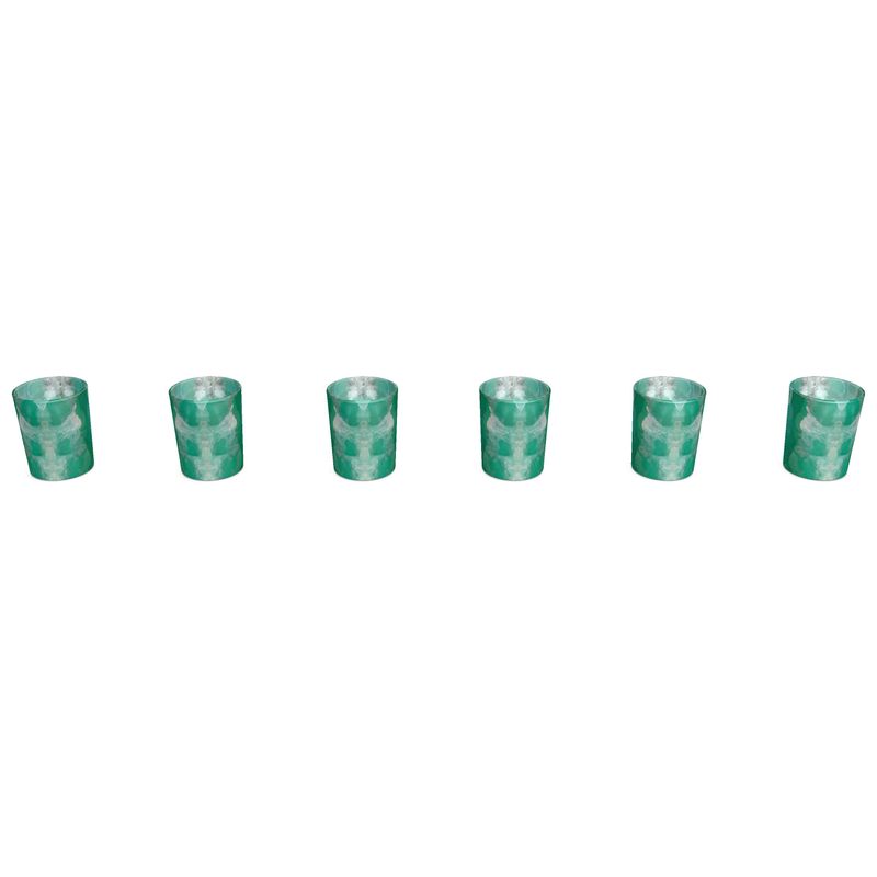 Round Shot Glass 6 Set: Smithsonite   El Refugio Mine, Sinolola Mexico