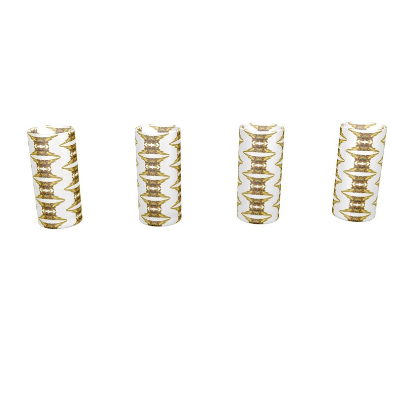 Round Shot Glass 4 Set: Rutile with Hematite  Brazil