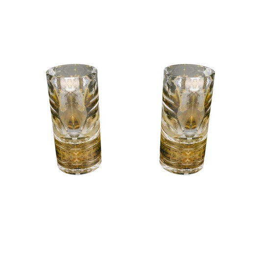 Round Shot Glass 2 Set: Quartz  Smoky , Hiddenite, North Carolina,  ,