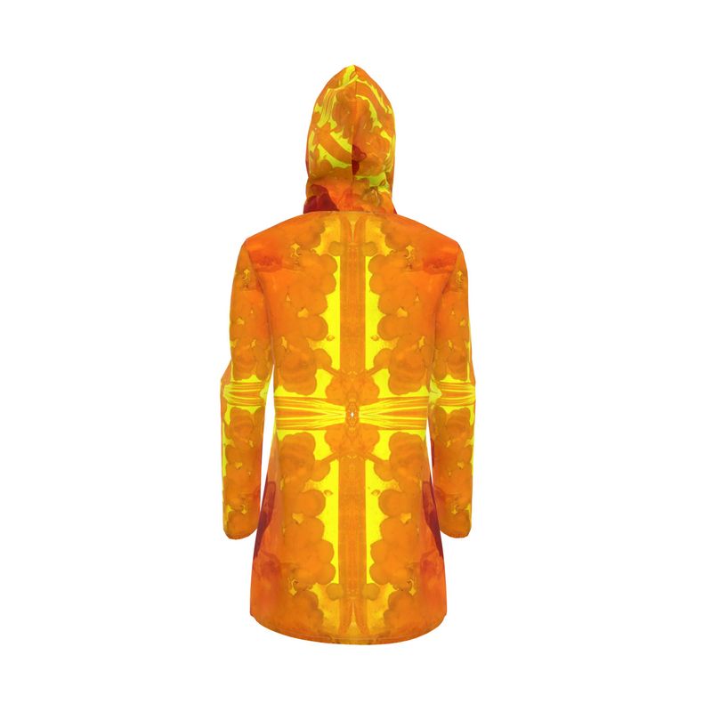 Womens Hooded Rain Jacket: Mimetite on Wulfenite, San Francisco Mine