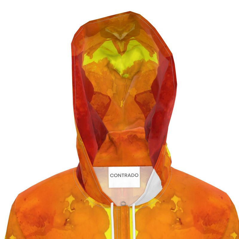 Womens Hooded Rain Jacket: Mimetite on Wulfenite, San Francisco Mine