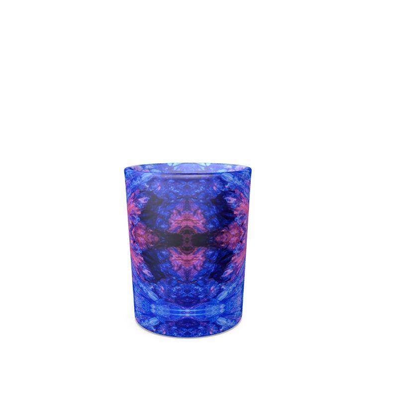 Round shot glass 4 set: Kyanite, Fluorescent,  Black Mt. , NC
