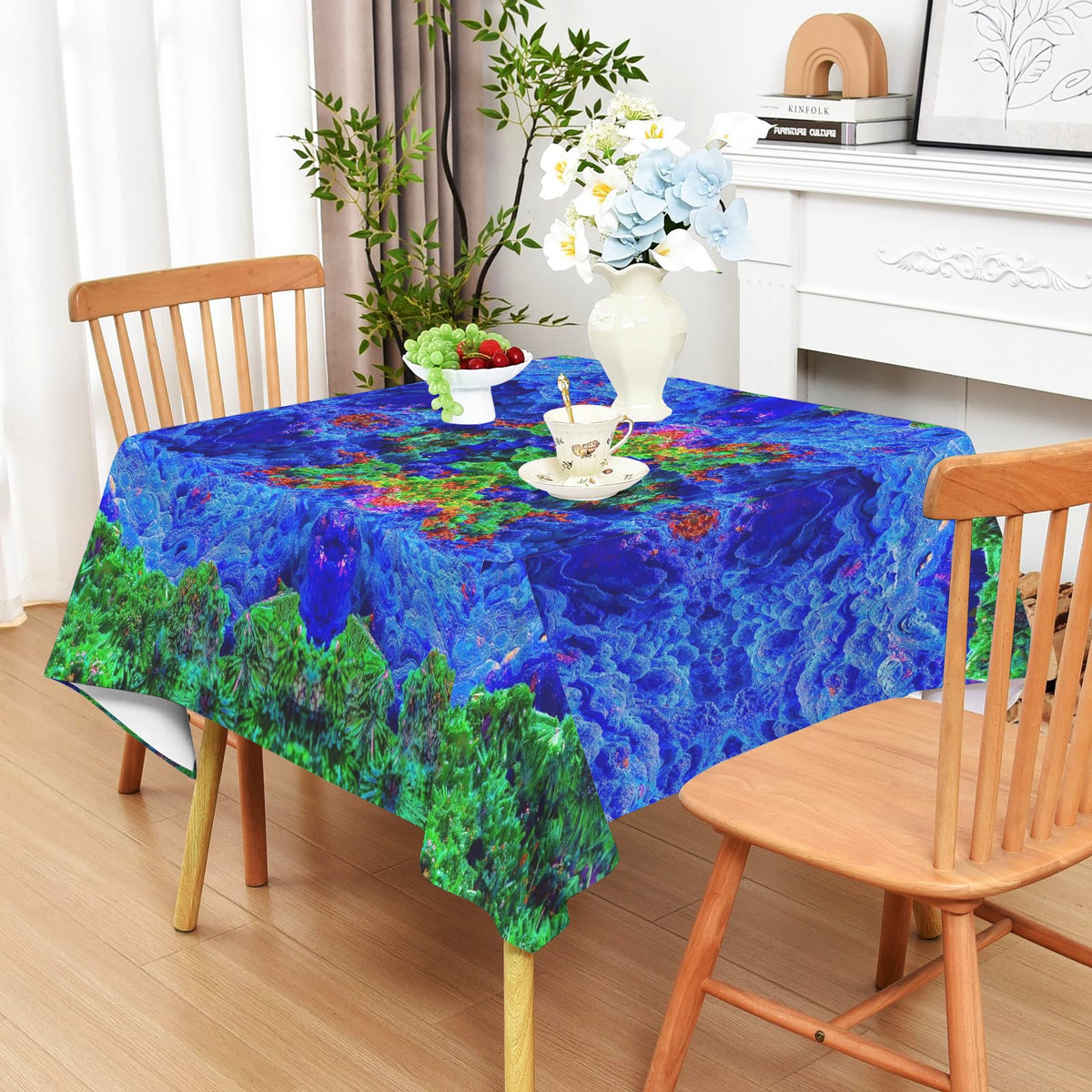 Tablecloth: Azurite Primary Malachite, with Cuprite — Copper Queen Mine, Bisbee, Cochise County, Arizona, USA — EX Yale Collection circa 1890's — Original Color