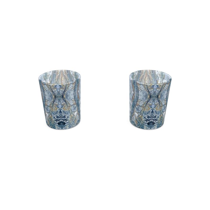 Round shot glass 2 set:Kyanite, Black Mt, NC, Original Color