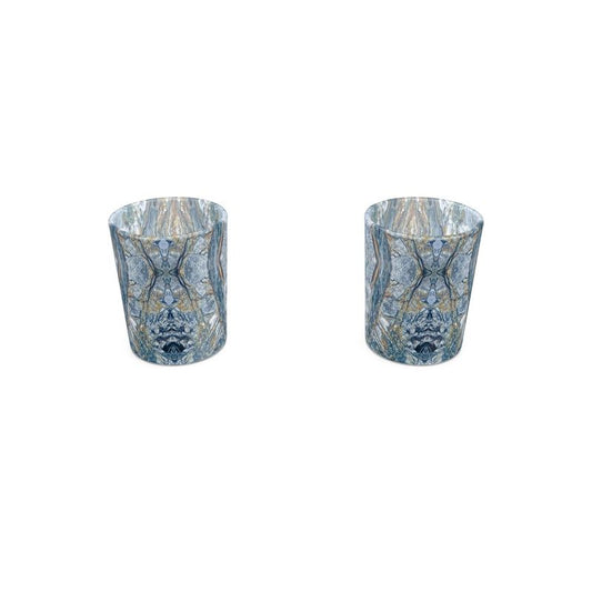 Round shot glass 2 set:Kyanite, Black Mt, NC, Original Color
